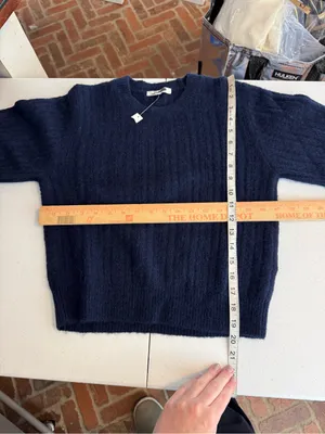 Madewell Cloudsoft Charm Stitch Hazel Sweater Tee Small Navy Blue Preppy juniper thumbnail 6