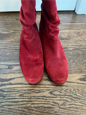 St. John's Bay Red Leather Suede Slouch Boots Women’s 11 boho western thumbnail 5