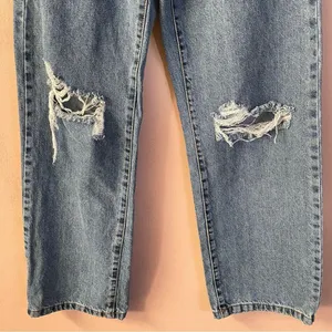 Cotton On Medium Wash Blue Ripped Knee Loose Straight Jean Size 4 EUC thumbnail 11