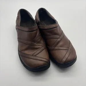 Merrell Encore Coffee Bean Brown Leather Slip On Clogs Shoes Womens 7 M-Select thumbnail 2