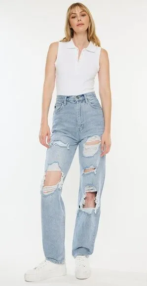 Kancan Kyla‎ Ultra High Rise 90's distressed Baggy jeans size 13/30 thumbnail 1