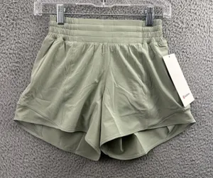 NWT‎ Lululemon Hotty Hot High Rise Shorts 4" Fog Green Lined Athletic Women's 2 thumbnail 1