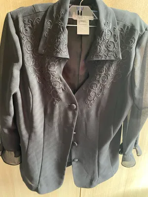 Vintage Plaza South Women’s Black Embroidered Women's Blazer jacket Size M10 thumbnail 4