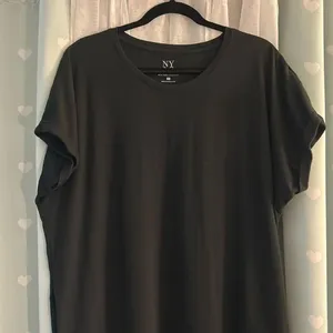 New York & Co Size M Black Cuffed T Shirt Dress thumbnail 2