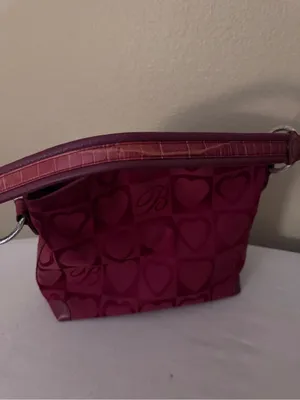 Brighton Red Heart Print Fabric Shoulder Bag thumbnail 9
