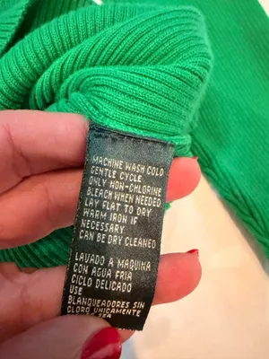 Lauren Ralph Lauren RL Logo Green Ribbed Cotton Turtleneck Sweater Women’s Medium thumbnail 4