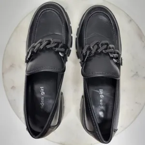 Madden Girl Hoxtonn Chunky Platform Loafer Womens 8 Black Chain Lug Sole‎ Grunge thumbnail 5