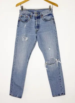 Levi’s 501 S Original Fit Jeans Size 26 / 2 Distressed Light Wash Straight Leg thumbnail 1