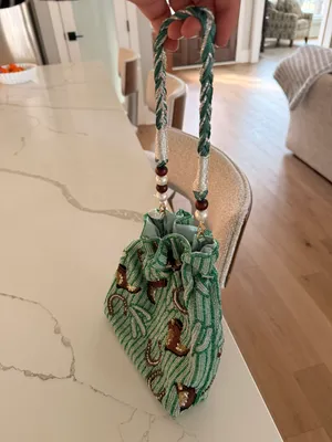 Viral NEW Green Cowboy Cactus Beaded Bag thumbnail 2