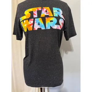 Star Wars Fifth Sun Womens Tee Small Charcoal Heather Rainbow Tie Dye Logo thumbnail 8