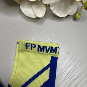 Free People knee high socks blue yellow compression socks thumbnail 2