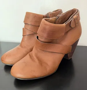 Anthropologie Schuler & Sons Philadelphia genuine leather ankle booties size 10 thumbnail 1