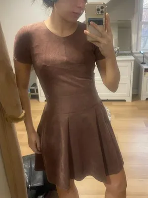 BCBGMAXAZRIA Suede A-line dress thumbnail 1