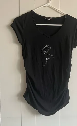 Candy Rain Maternity Black rhinestone Crane with diaper top with rhinestone - Size S thumbnail 1
