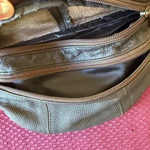 vintage granola boho brown pebbled leather fanny pack waist bag adjustable strap thumbnail 5