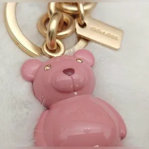Coach Bear Bag Charm Gold/Pink thumbnail 2