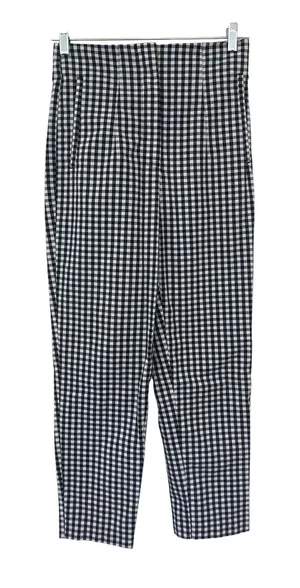 Zara Buffalo Plaid Casual Retro Business Casual Black White Straight Taper Pants thumbnail 1