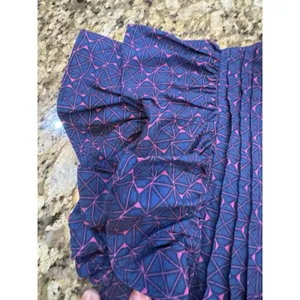 OLIPHANT Tuckernuck Pintuck Ruffle Button Blouse Top Blue‎ Print Size XS thumbnail 6