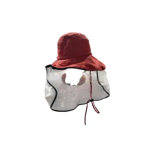 Jeff & Aimy wide brim sun bucket hat with detachable face shield thumbnail 3