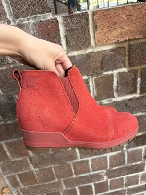 SOREL evie pull on suede bootie orange Waterproof size 5.5 thumbnail 4