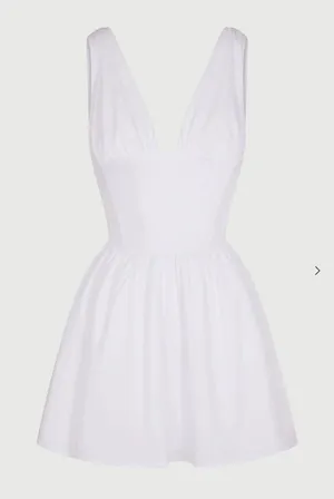 Naked Wardrobe SHIRTING V-NECK CORSET‎ MINI DRESS White Size XS thumbnail 1