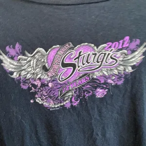 Hot Leathers Graphic V-Neck Tee Winged‎ Motorcycle Biker Top Size Large thumbnail 4