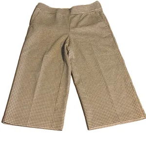 Loft Tan & Black Cropped Wide Leg Plaid Trousers (10) thumbnail 10