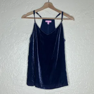 Lilly Pulitzer Women's‎ Silk Blend Dusk Velvet Top True Navy Racerback Top Small thumbnail 2