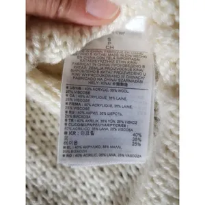 Banana Republic Sweater Wool Blend Small Ivory Knit Pullover Ribbed Waffle Fall thumbnail 9