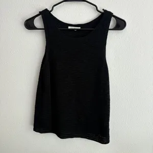 Z Supply Womens Black Textured Knit Sleeveless Round Neck Sweater Tank Top Small thumbnail 4