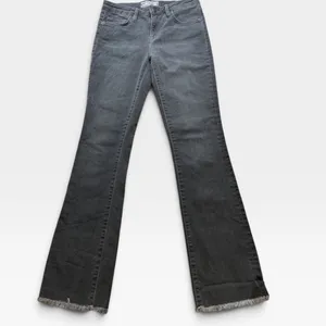 Free People Grey High Rise Flared Jeans Raw Hem W26 61502-16515125 thumbnail 2