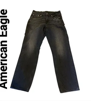 AMERICAN EAGLE Black Straight Leg Jeans size 4 Regular thumbnail 1