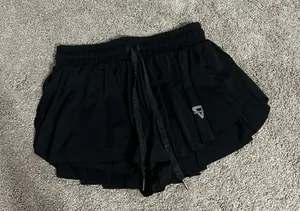 Small Black Flowy Running Shorts thumbnail 1