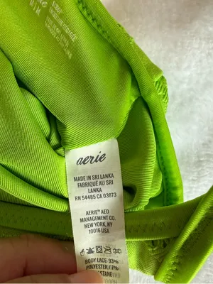 Aerie Scoop Neck Bikini Top Neon Green Size Medium thumbnail 4