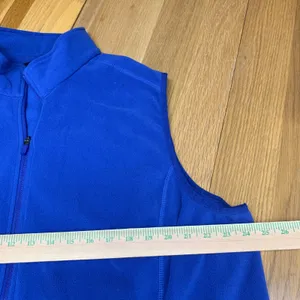 Lands End Outfitters Womens 2X Royal Blue Full Zip Fleece Vest Mock Neck Pocket‎ thumbnail 2