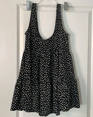 Urban Outfitters Tank Tiered Romper Black and White Size XS Flowy Lightweight thumbnail 2
