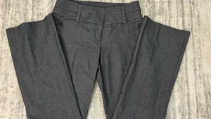 Vintage Bebe Low Rise Grey Pinstripe Office Pants thumbnail 1