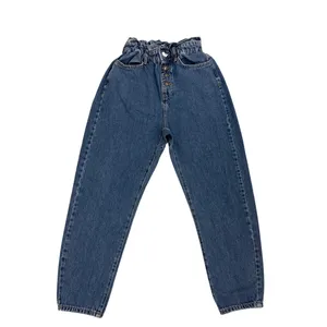 ZARA Jeans Retro Paper Bag Timeless High Waist Denim Blue Jeans Size 0 thumbnail 3