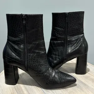 Nasty Gal Croc Embossed Block Heel Meadow 2 Ankle Boots Size 8 thumbnail 9