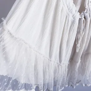Free People 100 Degree Ivory White Lace Ruffle Mini Halter Dress thumbnail 8