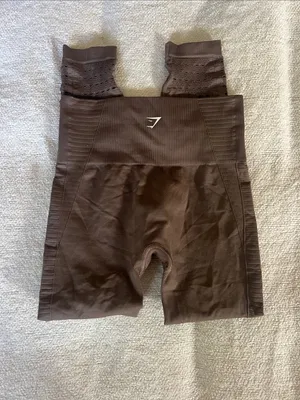 Gymshark Brown/Mauve Seamless High-Waist Leggings with Laser-Cut Panels thumbnail 6