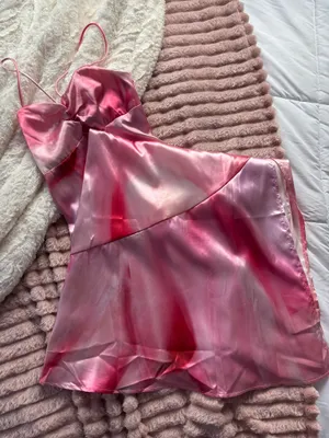 Pink Satin Vacation Dress thumbnail 1