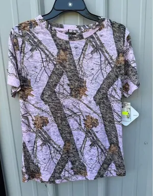 Mossy Oak Pink Burnout Short Sleeve T Shirt Size Medium NWT thumbnail 1