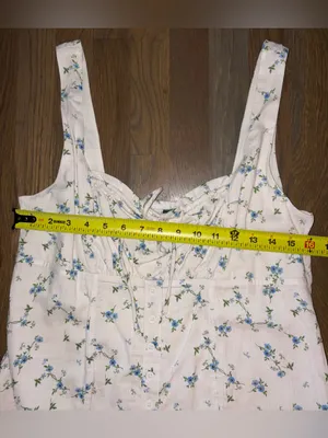 Wild Fable Floral Mini Dress Large Cottagecore Lace Up Sundress thumbnail 4