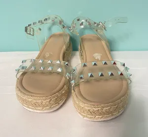Cushionaire Sandal Womens 9M Clear Slip On Ankle Strap Toe‎ Casual Comfort bin1 thumbnail 1