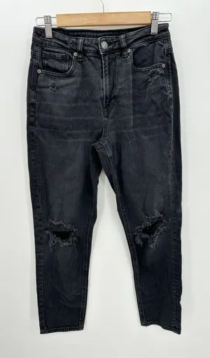 American Eagle Black Wash Mom Jean Comfort Stretch‎ Distressed Women Size 2 thumbnail 1
