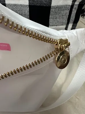 White Crossbody Belt Bag with Pink 'S' Patch by Stoney Clover Ln NEW thumbnail 7