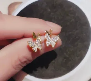 Mini Gold Butterfly Stud Earrings for Women thumbnail 1