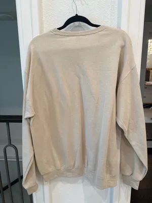 Jerzees Nublend “God Is Good” Beige Crewneck Sweatshirt Large NWT thumbnail 5