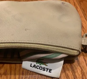 Vintage Lacoste Canvas Piqué Wristlet Clutch Pouch – Summer Sand Beige / Khaki thumbnail 8